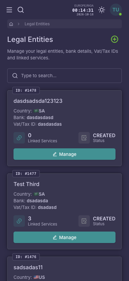 Merchant Backoffice - Mobile Dark Theme 6