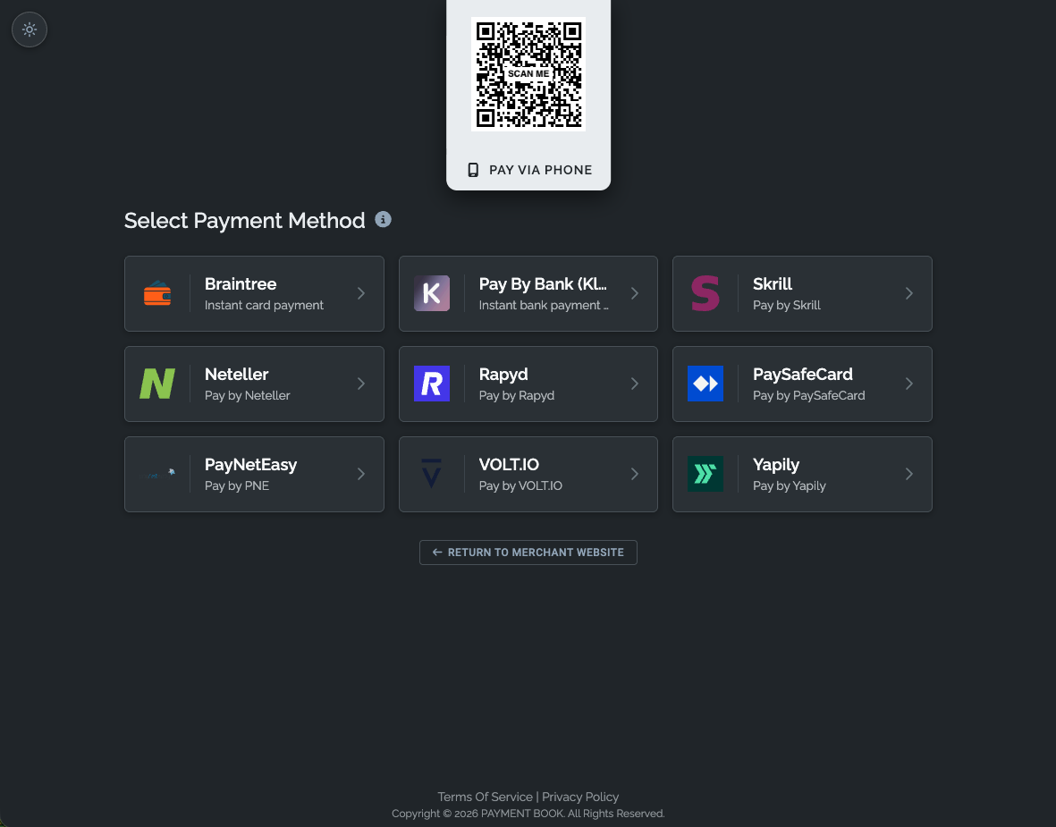Payment Page - Dark Theme 2
