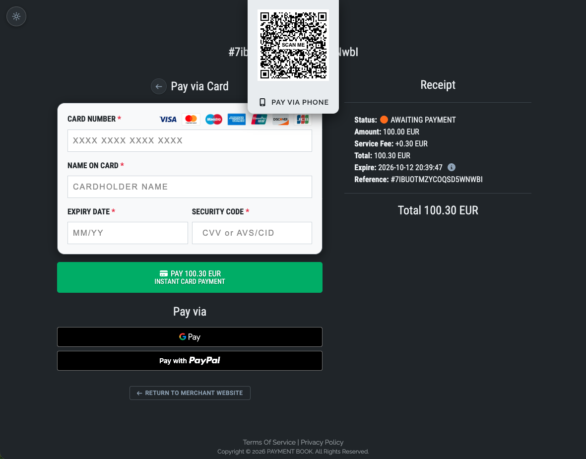 Payment Page - Dark Theme 4